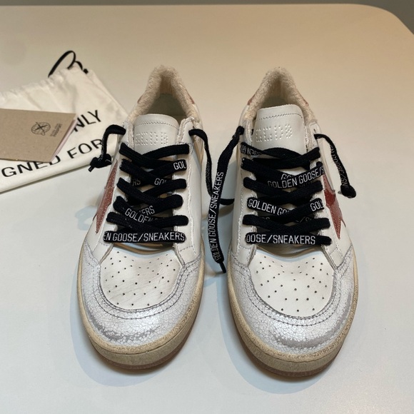 Golden Goose Ball Star Sneaker White Leather/Shiny Peach sz 36 New without Box - Picture 4 of 11